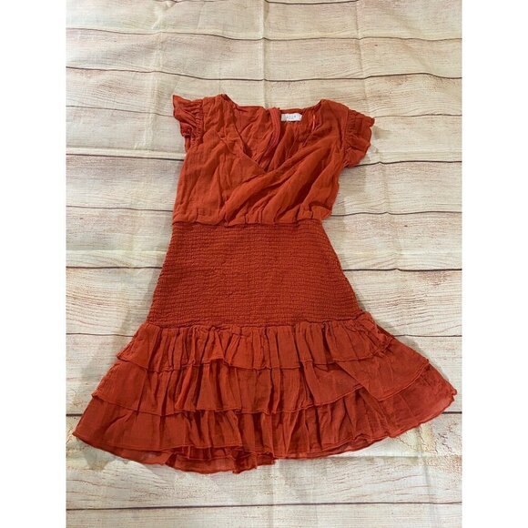 Sage the Label Women's Orange V Neck Mini Dress - Large - Picture 4 of 12